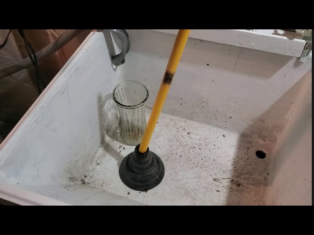 Clogged-or-slow-draining-laundry-sink