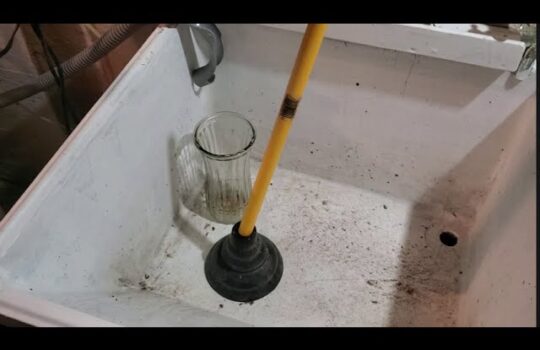 Clogged-or-slow-draining-utility-sink